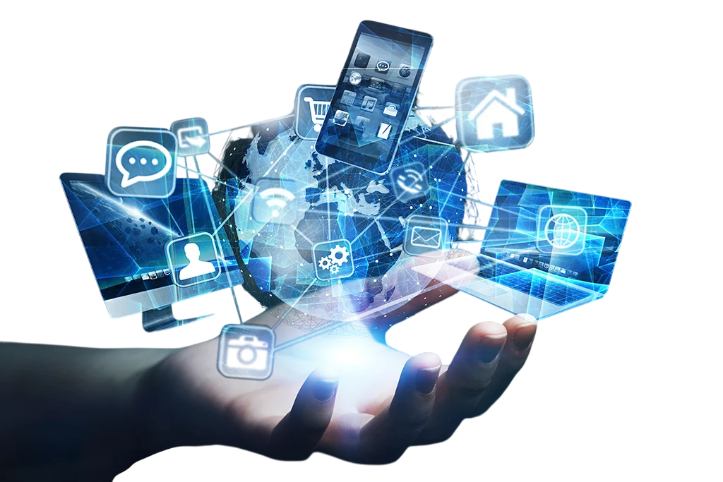 Mano sosteniendo tecnologia virtual